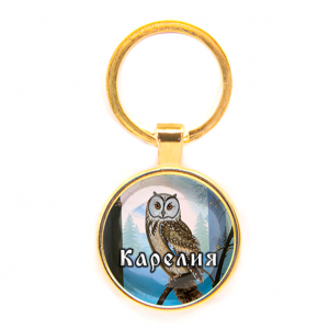 C0606019 Круглый брелок, цвет золото, Карелия