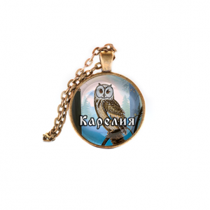 C0606028 Кулон, цвет бронза, с цепочкой, Карелия