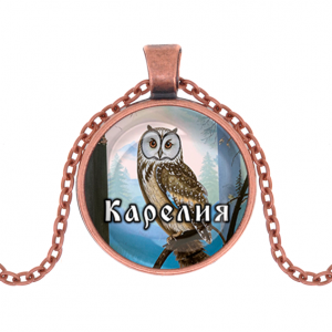 C0606030 Кулон, цвет медь, с цепочкой, Карелия