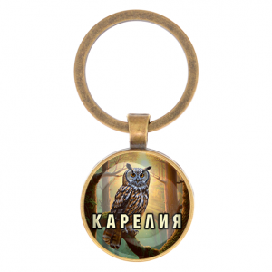 C0607017 Круглый брелок, цвет бронза, Карелия