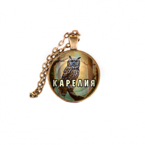 C0607028 Кулон, цвет бронза, с цепочкой, Карелия
