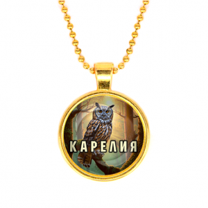 C0607032 Кулон, цвет золото, с цепочкой, Карелия