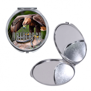 C0803016 Круглое складное зеркало, цвет серебро, Пятигорск