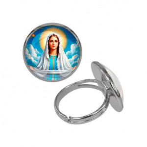 C1104015 Кольцо металлическое, цвет серебро, Покров Пресвятой Богородицы