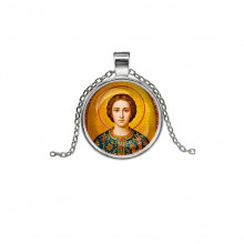 C1106026 Кулон, цвет серебро, с цепочкой, Пантелеймон