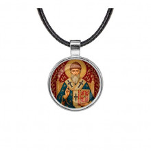 C1108027 Кулон, цвет серебро, со шнурком, Спиридон Тримифунтский