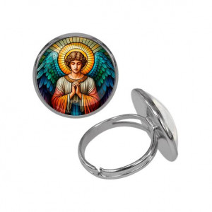 C1113015 Кольцо металлическое, цвет серебро, Ангел хранитель