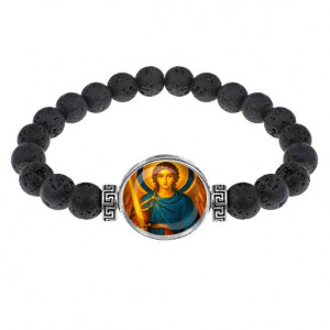 C1115003 Браслет из лавы, Архангел Михаил