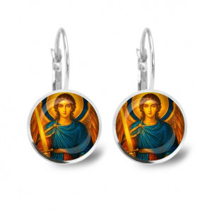 C1115038 Серьги металлические, Архангел Михаил