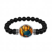 C1115056 Браслет из чёрного агата, Архангел Михаил