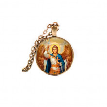 C1117028 Кулон, цвет бронза, с цепочкой, Архангел Михаил