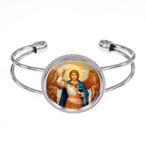 C1117034 Браслет металлический, цвет серебро, Архангел Михаил