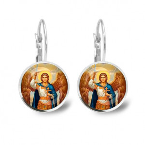 C1117038 Серьги металлические, Архангел Михаил