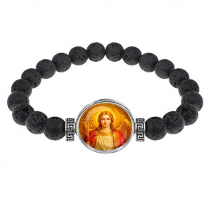 C1118003 Браслет из лавы, Архангел Михаил