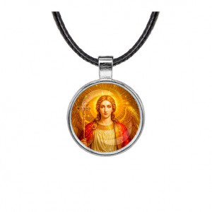 C1118027 Кулон, цвет серебро, со шнурком, Архангел Михаил