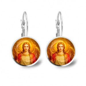 C1118038 Серьги металлические, Архангел Михаил