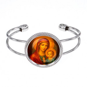 C1125034 Браслет металлический, цвет серебро, Матерь божья с Иисусом