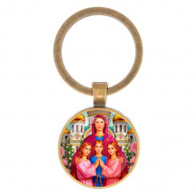 C1127017 Круглый брелок, цвет бронза, Вера, Надежда, Любовь, Софья