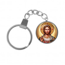 C1129061 Брелок, нержавеющая сталь, с кольцом для ключей, Иисус Христос