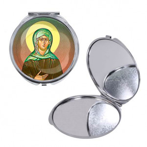 C1132016 Круглое складное зеркало, цвет серебро, Ксения Петербургская
