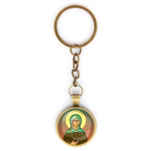 C1132018 Круглый брелок, цвет бронза, с цепочкой, Ксения Петербургская