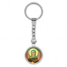 C1132022 Круглый брелок, цвет серебро, с цепочкой, Ксения Петербургская