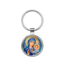 C1133021 Круглый брелок, цвет серебро, Матерь Божия