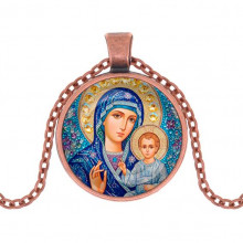 C1133030 Кулон, цвет медь, с цепочкой, Матерь Божия