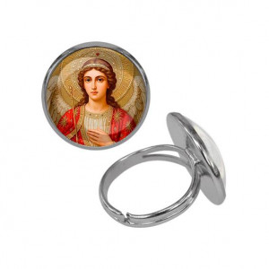 C1136015 Кольцо металлическое, цвет серебро, Архангел Михаил