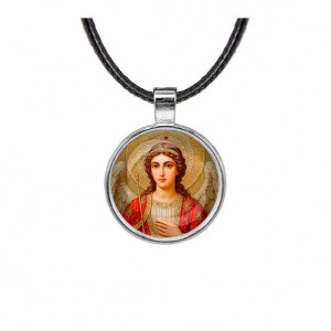 C1136027 Кулон, цвет серебро, со шнурком, Архангел Михаил