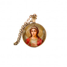C1136028 Кулон, цвет бронза, с цепочкой, Архангел Михаил