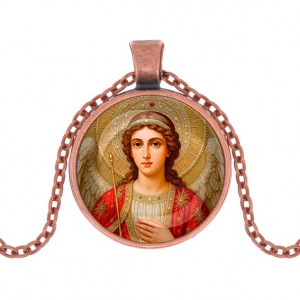 C1136030 Кулон, цвет медь, с цепочкой, Архангел Михаил