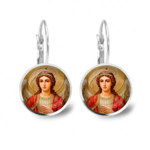 C1136038 Серьги металлические, Архангел Михаил