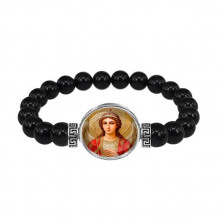 C1136056 Браслет из чёрного агата, Архангел Михаил