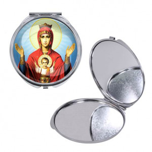 C1138016 Круглое складное зеркало, цвет серебро, Неупиваемая чаша