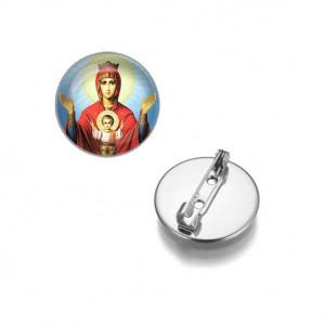 C1138023 Круглый значок, цвет серебро, Неупиваемая чаша