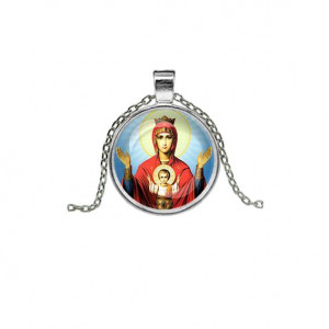 C1138026 Кулон, цвет серебро, с цепочкой, Неупиваемая чаша