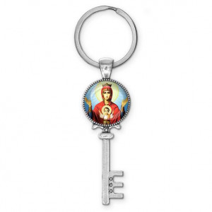C1138044 Брелок ключ, цвет серебро, с кольцом для ключей, Неупиваемая чаша