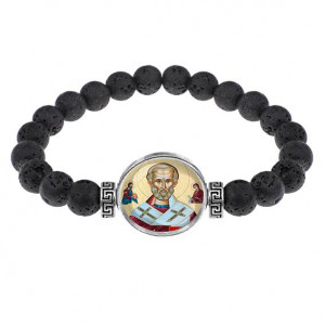 C1139003 Браслет из лавы, Николай Чудотворец