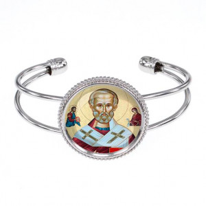 C1139034 Браслет металлический, цвет серебро, Николай Чудотворец