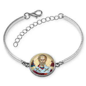 C1139046 Браслет металлический, цвет серебро, Николай Чудотворец
