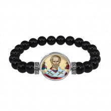 C1139056 Браслет из чёрного агата, Николай Чудотворец