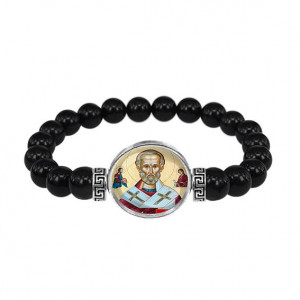 C1139056 Браслет из чёрного агата, Николай Чудотворец