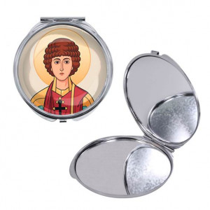 C1142016 Круглое складное зеркало, цвет серебро, Пантелеймон Целитель