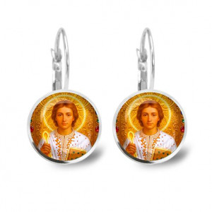 C1143038 Серьги металлические, Пантелеймон Целитель