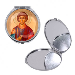 C1144016 Круглое складное зеркало, цвет серебро, Пантелеймон Целитель