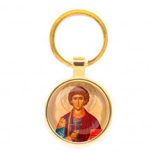 C1144019 Круглый брелок, цвет золото, Пантелеймон Целитель