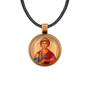 C1144029 Кулон, цвет бронза, со шнурком, Пантелеймон Целитель