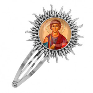 C1144045 Заколка металлическая, цвет серебро, Пантелеймон Целитель