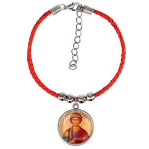 C1144047 Браслет из красного шнура, Пантелеймон Целитель